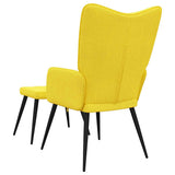 Relaxing Chair with a Stool Mustard Yellow Fabric