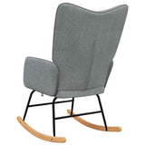 Rocking Chair Light Grey Fabric - 45-Degree Angle