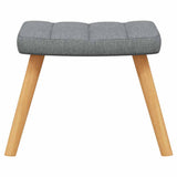 Rocking Chair with a Stool Light Grey Fabric