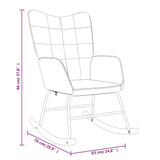 Rocking Chair with a Stool Light Grey Fabric - Extra Image