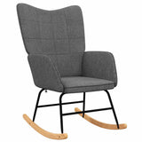 Rocking Chair with a Stool Dark Grey Fabric - Top-Down View