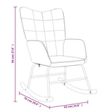 Rocking Chair with a Stool Dark Grey Fabric - Extra Image