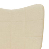 Rocking Chair with a Stool Cream Fabric - Close-Up Angle