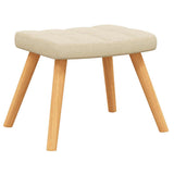 Rocking Chair with a Stool Cream Fabric