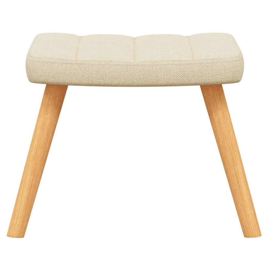 Rocking Chair with a Stool Cream Fabric