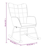 Rocking Chair with a Stool Cream Fabric