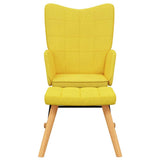 Rocking Chair with a Stool Mustard Yellow Fabric