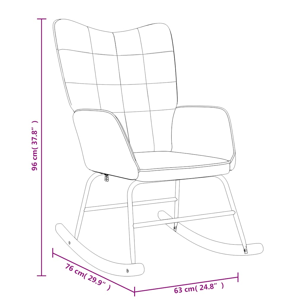 Rocking Chair with a Stool Mustard Yellow Fabric