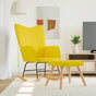 Rocking Chair with a Stool Mustard Yellow Fabric