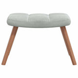 Relaxing Chair with a Stool Light Grey Velvet - Close-Up Angle