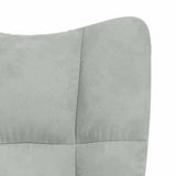 Relaxing Chair with a Stool Light Grey Velvet - Extra Image
