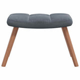 Relaxing Chair with a Stool Dark Grey Velvet - Close-Up Angle