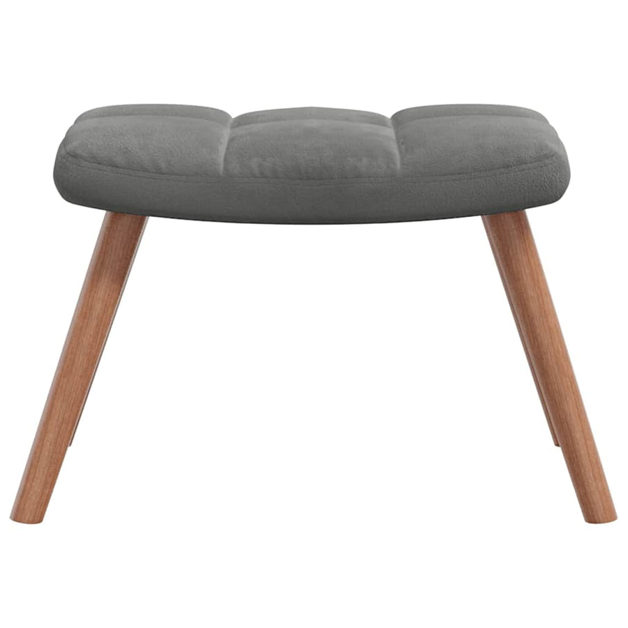 Relaxing Chair with a Stool Dark Grey Velvet