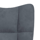 Relaxing Chair with a Stool Dark Grey Velvet - Extra Image