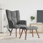 Relaxing Chair with a Stool Dark Grey Velvet