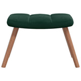 Relaxing Chair with a Stool Dark Green Velvet