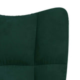 Relaxing Chair with a Stool Dark Green Velvet - Extra Image
