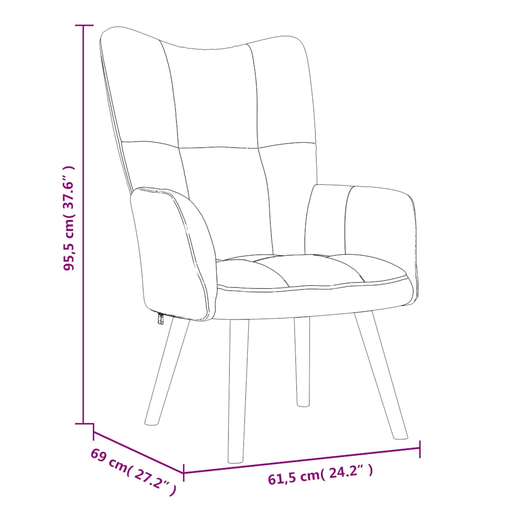 Relaxing Chair with a Stool Dark Green Velvet