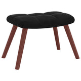 Relaxing Chair with a Stool Black Velvet - Low Angle