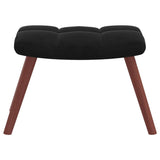 Relaxing Chair with a Stool Black Velvet