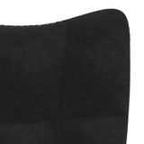 Relaxing Chair with a Stool Black Velvet - Extra Image