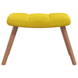 Relaxing Chair with a Stool Mustard Yellow Velvet - Close-Up Angle