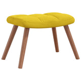 Relaxing Chair with a Stool Mustard Yellow Velvet - Low Angle