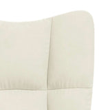 Relaxing Chair with a Stool Cream White Velvet