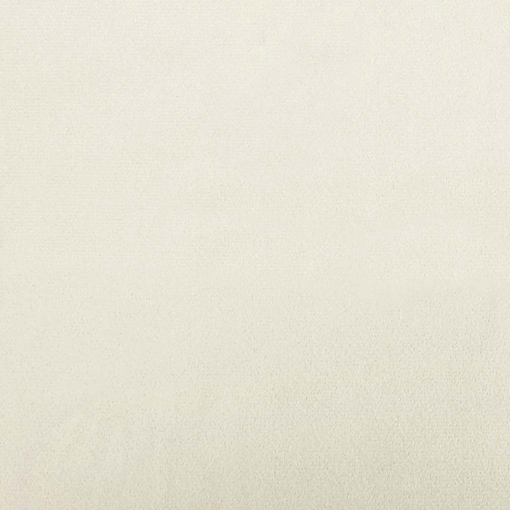 Relaxing Chair with a Stool Cream White Velvet