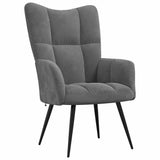 Relaxing Chair Dark Grey Velvet - Front View