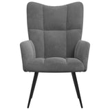 Relaxing Chair Dark Grey Velvet