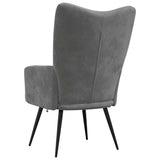 Relaxing Chair Dark Grey Velvet - 45-Degree Angle