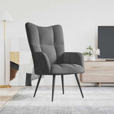 Relaxing Chair Dark Grey Velvet