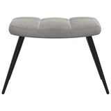 Relaxing Chair with a Stool Light Grey Velvet