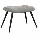 Relaxing Chair with a Stool Light Grey Velvet - Low Angle