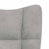 Relaxing Chair with a Stool Light Grey Velvet