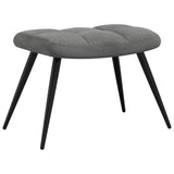 Relaxing Chair with a Stool Dark Grey Velvet