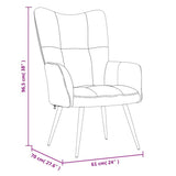 Relaxing Chair with a Stool Dark Grey Velvet - Extra Image
