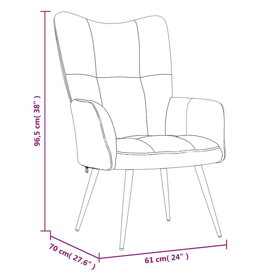 Relaxing Chair with a Stool Dark Grey Velvet