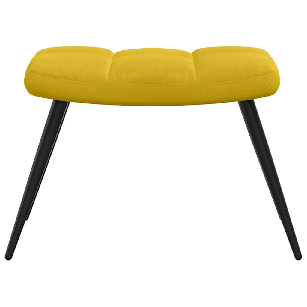 Relaxing Chair with a Stool Mustard Yellow Velvet