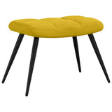 Relaxing Chair with a Stool Mustard Yellow Velvet