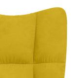 Relaxing Chair with a Stool Mustard Yellow Velvet