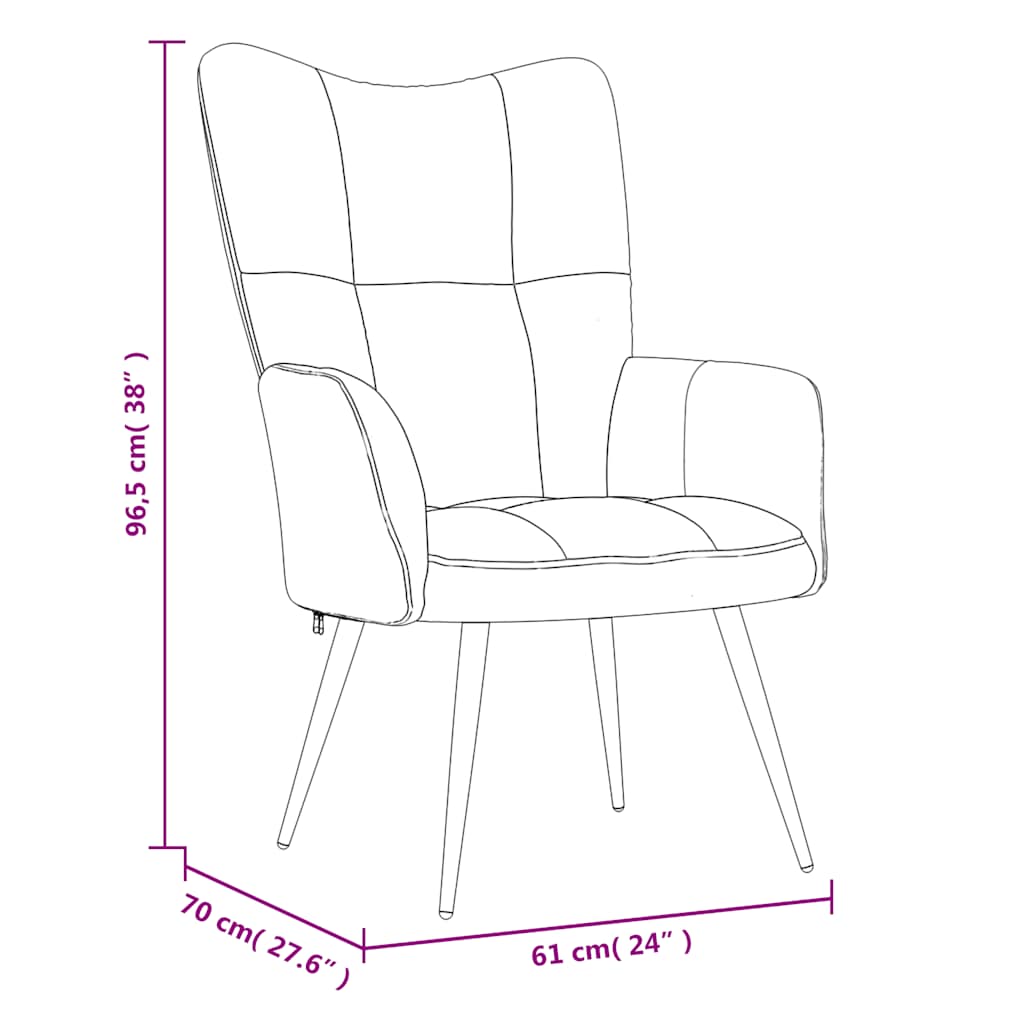 Relaxing Chair with a Stool Mustard Yellow Velvet