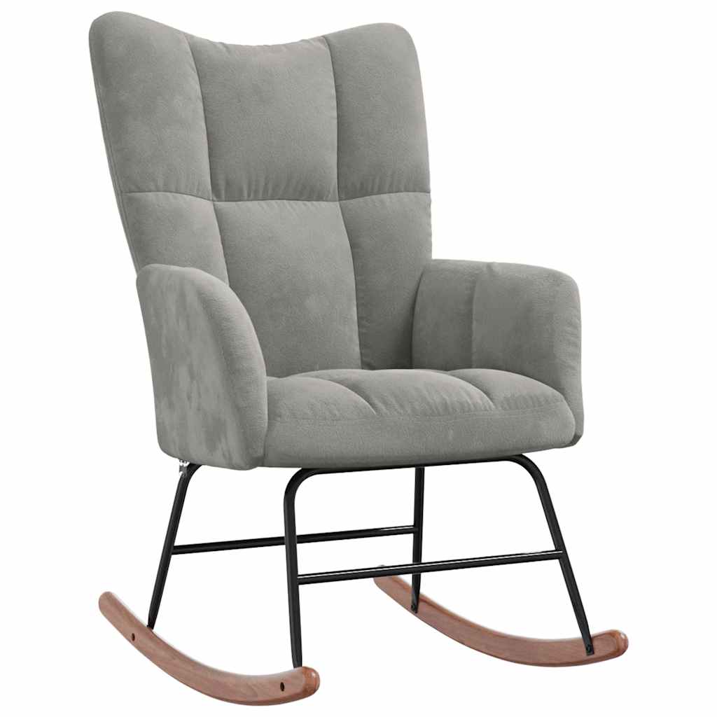 Rocking Chair Light Grey Velvet