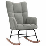Rocking Chair Light Grey Velvet