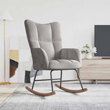 Rocking Chair Light Grey Velvet