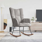 Rocking Chair Light Grey Velvet