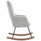 Rocking Chair Light Grey Velvet - Top-Down View