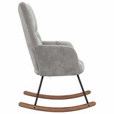 Rocking Chair Light Grey Velvet - 45-Degree Angle