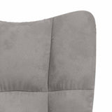 Rocking Chair Light Grey Velvet - Close-Up Angle